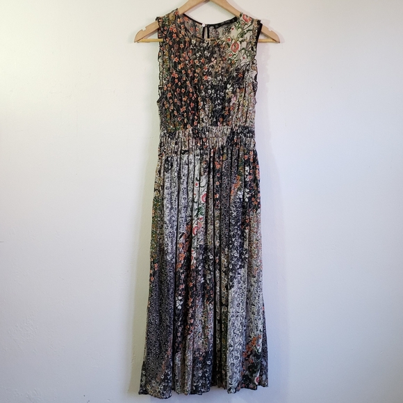 ZARA Printed Lace Empire waist dress - Picture 4 of 6